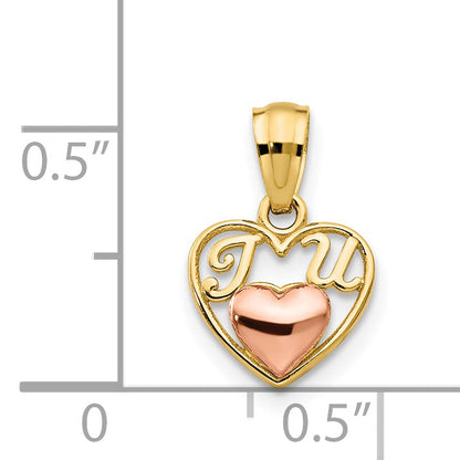14k Two-tone 14k Two-tone Mini I LOVE U Charm