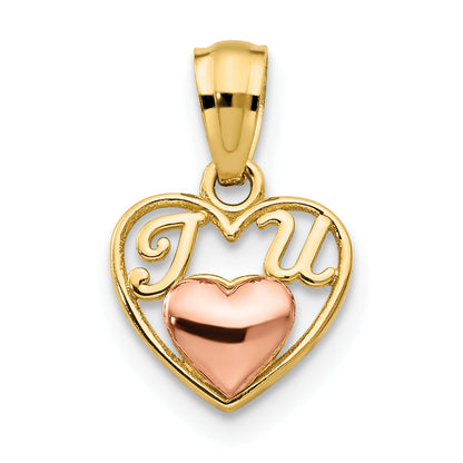 14k Two-tone 14k Two-tone Mini I LOVE U Charm