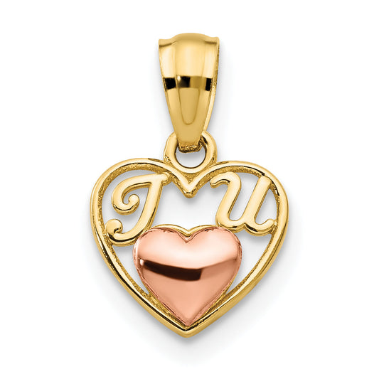 14k Two-tone 14k Two-tone Mini I LOVE U Charm