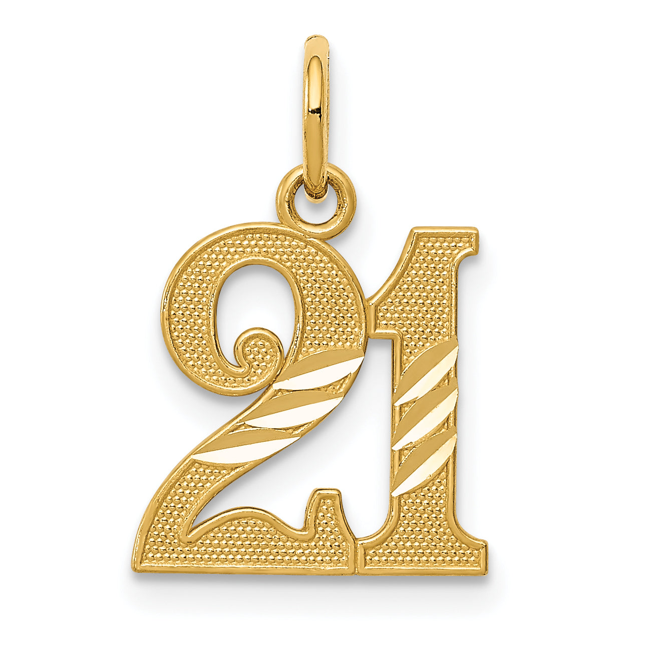 14k Yellow Gold 14k Diamond-cut 21 Pendant