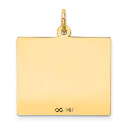 14k Yellow Gold 14k Wednesday the First Day Calendar Pendant