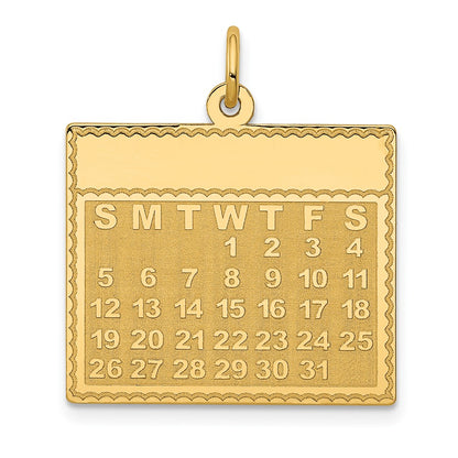 14k Yellow Gold 14k Wednesday the First Day Calendar Pendant