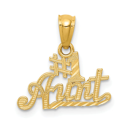 14k Yellow Gold 14k #1 AUNT Pendant