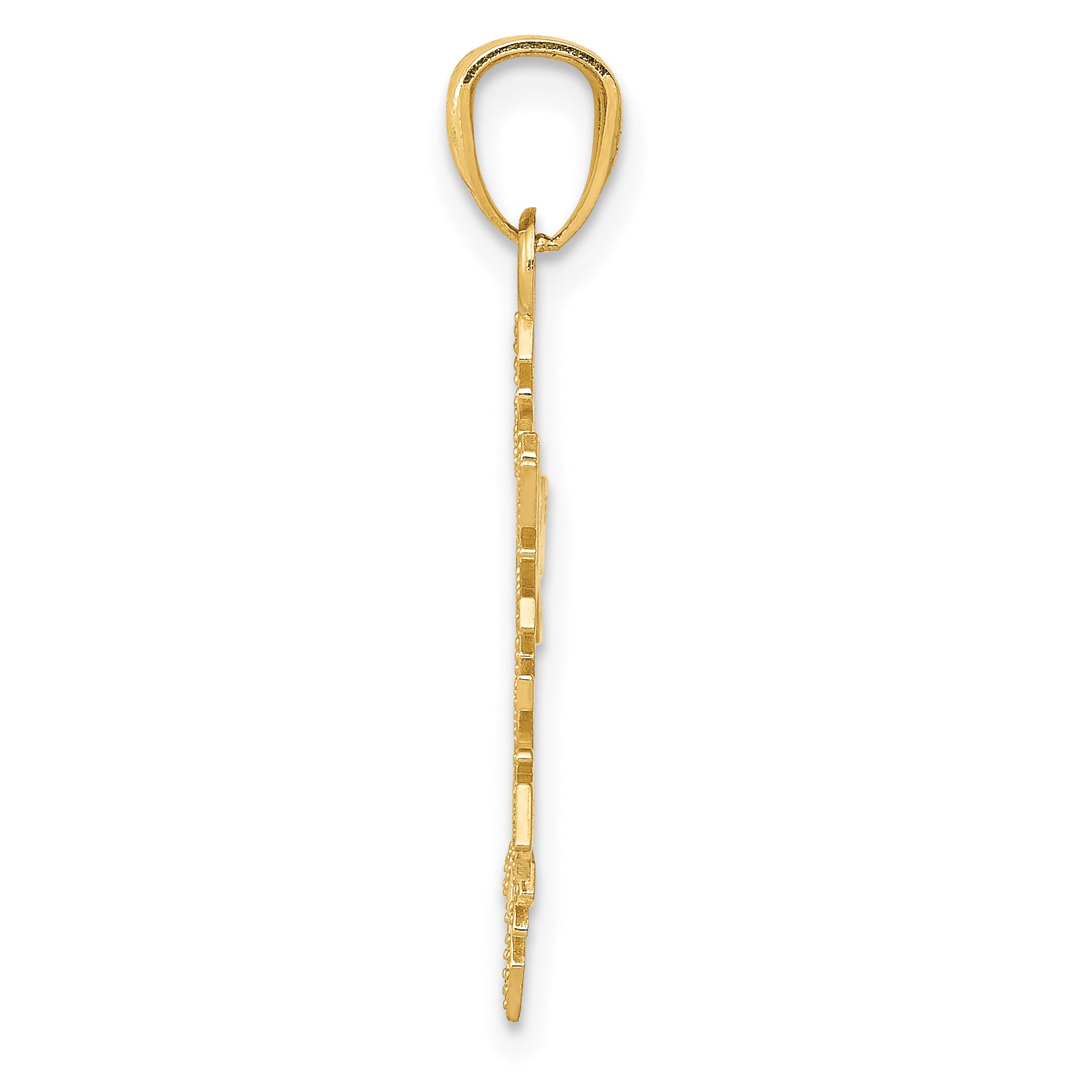 14k Yellow Gold 14k Diamond -Cut Snowflake Pendant