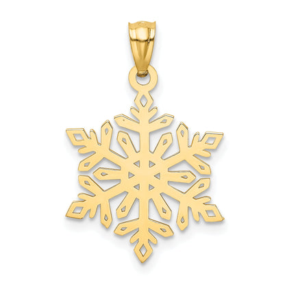 14k Yellow Gold 14k Diamond -Cut Snowflake Pendant