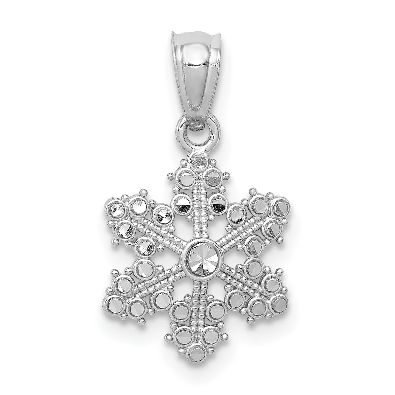 14k White Gold 14k White Gold Snowflake Pendant