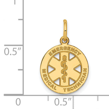 14k Yellow Gold 14k Small EMT Medical Charm