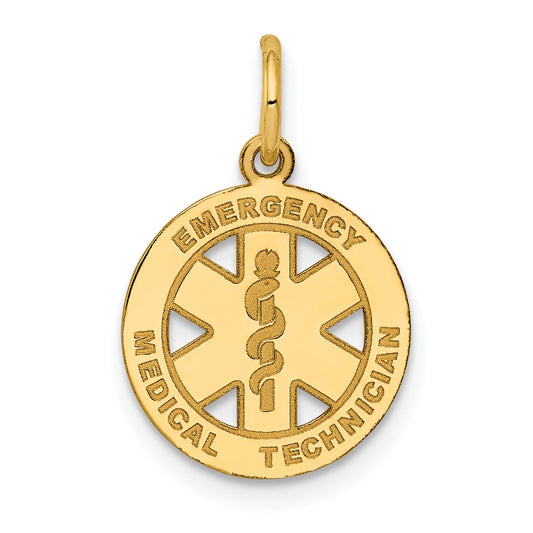14k Yellow Gold 14k Small EMT Medical Charm