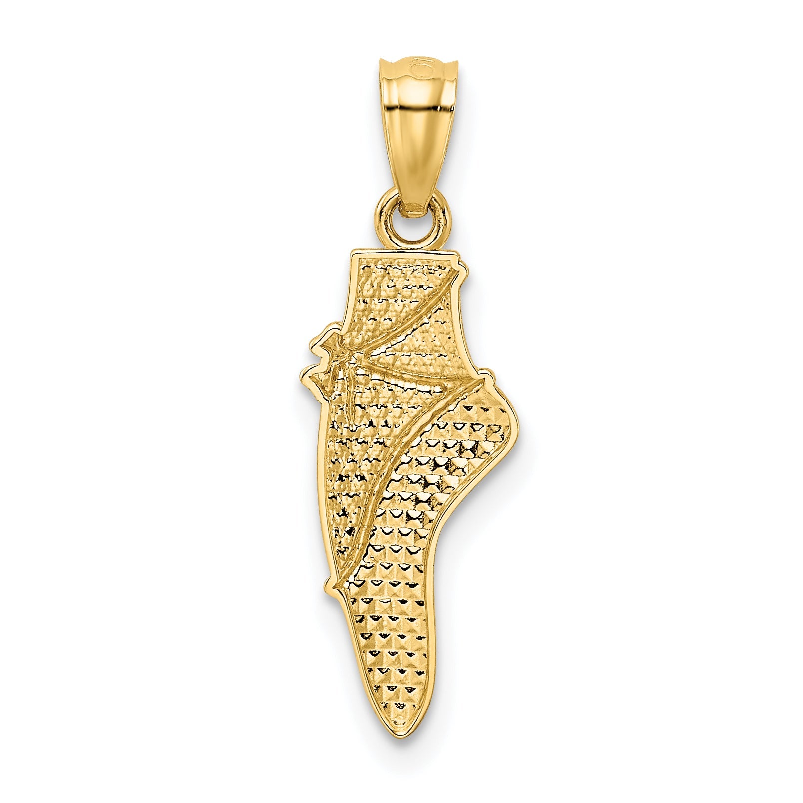 14k Yellow & Rhodium 14K w/Rhodium Ballet Shoe Pendant
