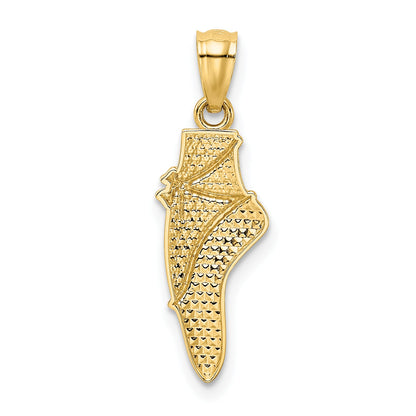 14k Yellow & Rhodium 14K w/Rhodium Ballet Shoe Pendant