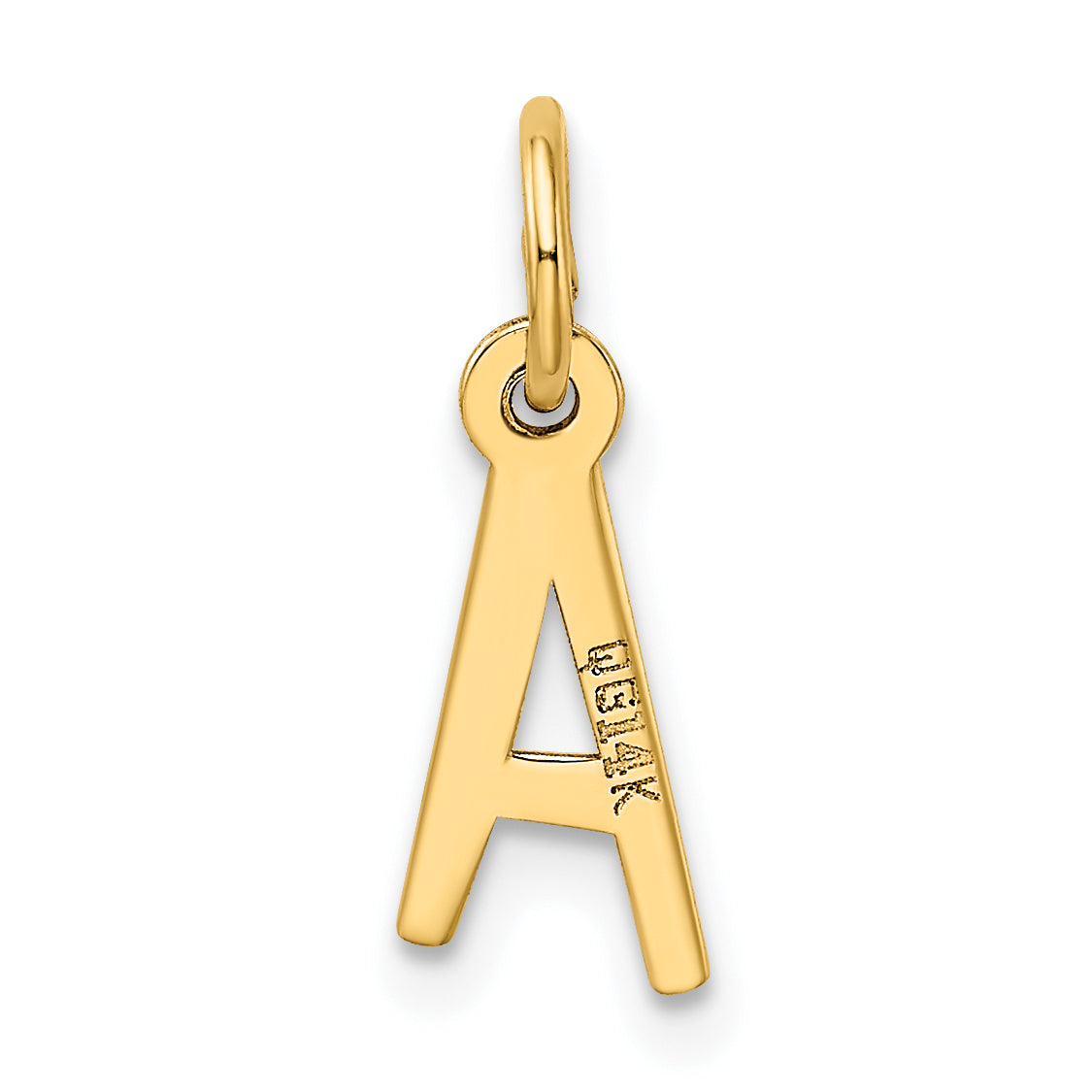 14k Yellow Gold 14k Small Slanted Block Letter A Initial Charm