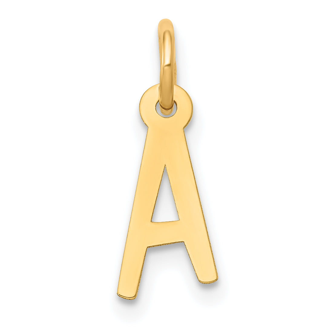 14k Yellow Gold 14k Small Slanted Block Letter A Initial Charm