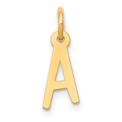 14k Yellow Gold 14k Small Slanted Block Letter A Initial Charm