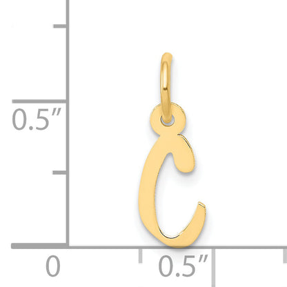 14k Yellow Gold 14k Small Slanted Block Letter C Initial Charm