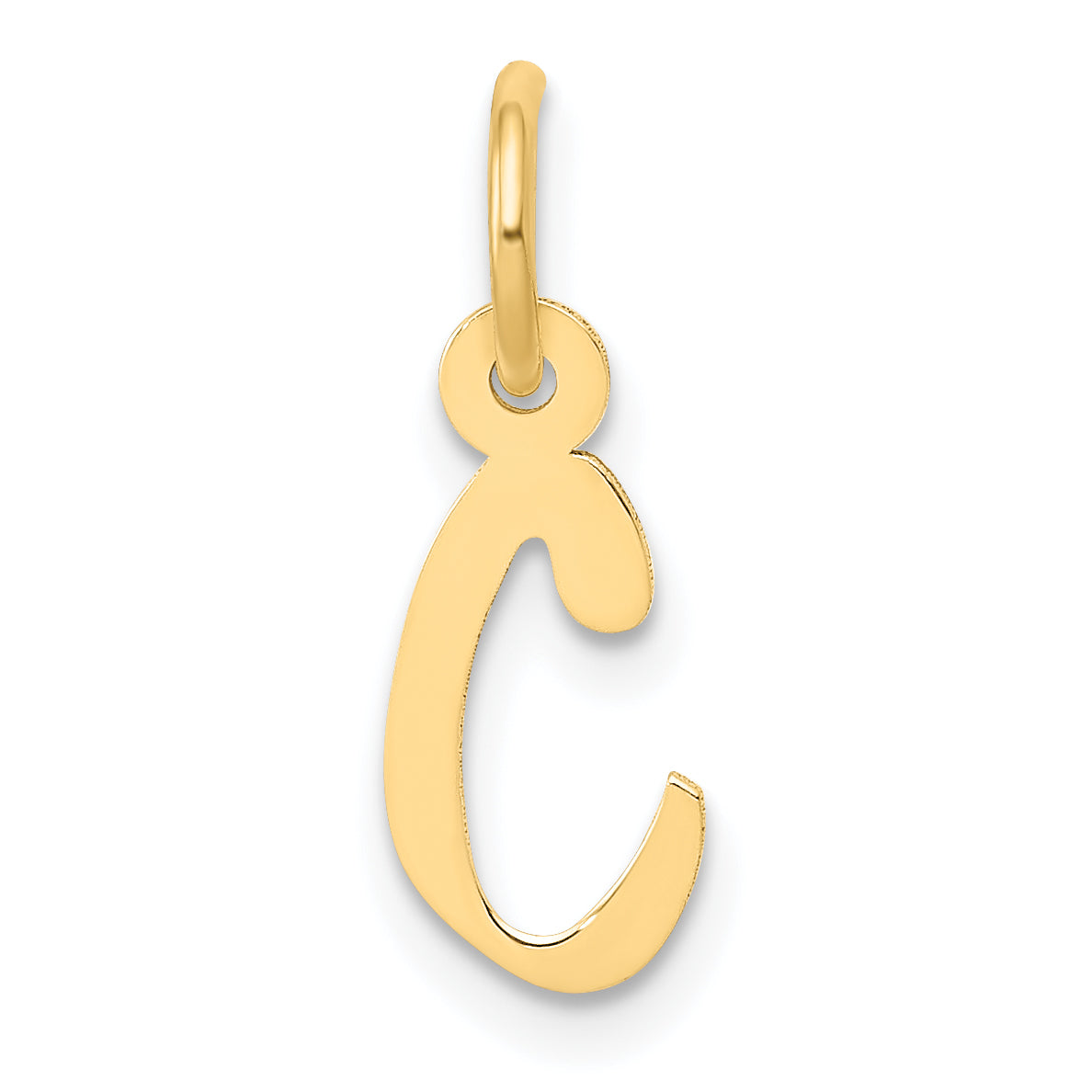 14k Yellow Gold 14k Small Slanted Block Letter C Initial Charm