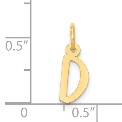 14k Yellow Gold 14k Small Slanted Block Letter D Initial Charm