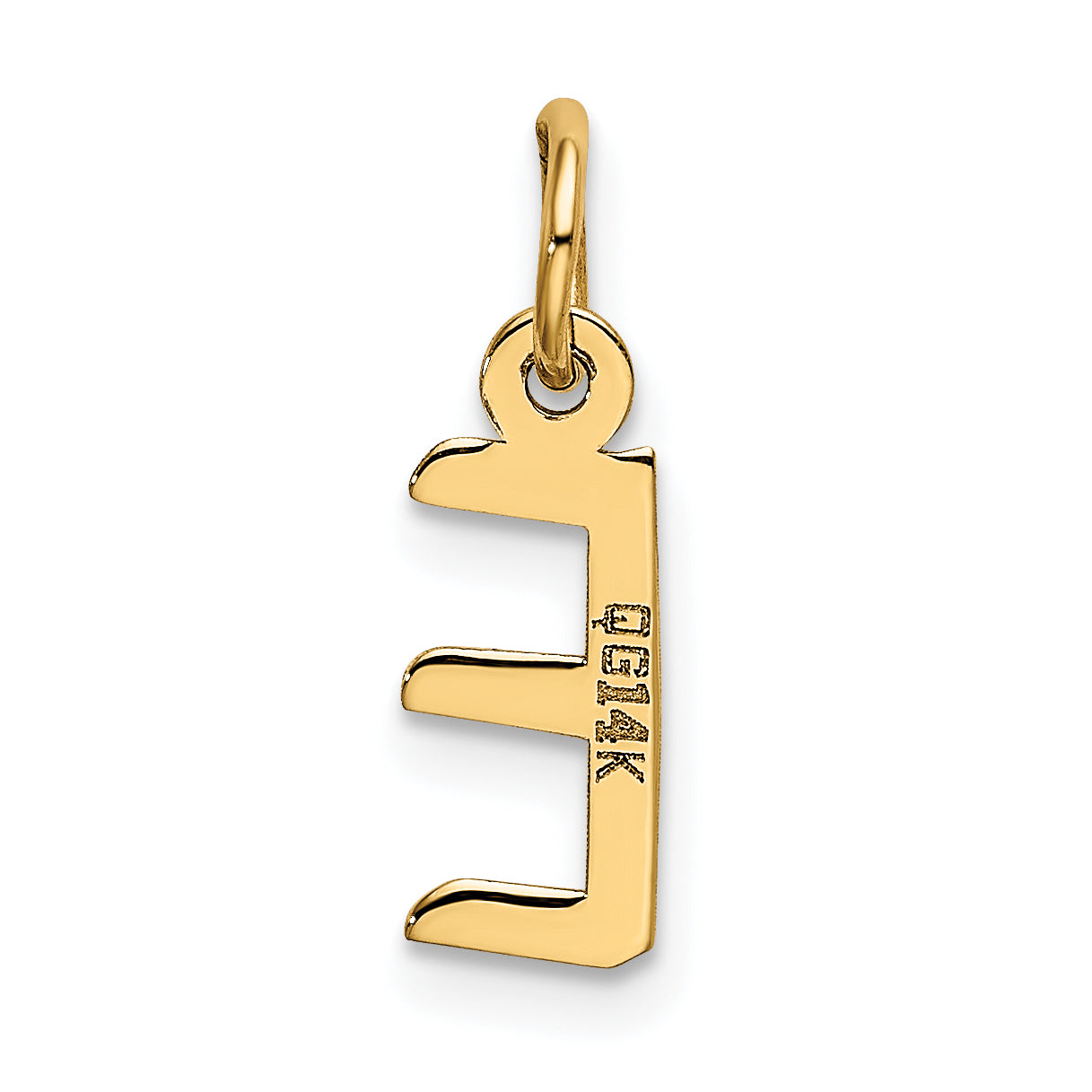 14k Yellow Gold 14k Small Slanted Block Letter E Initial Charm