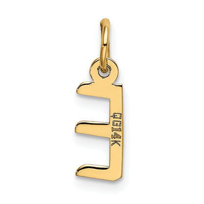 14k Yellow Gold 14k Small Slanted Block Letter E Initial Charm