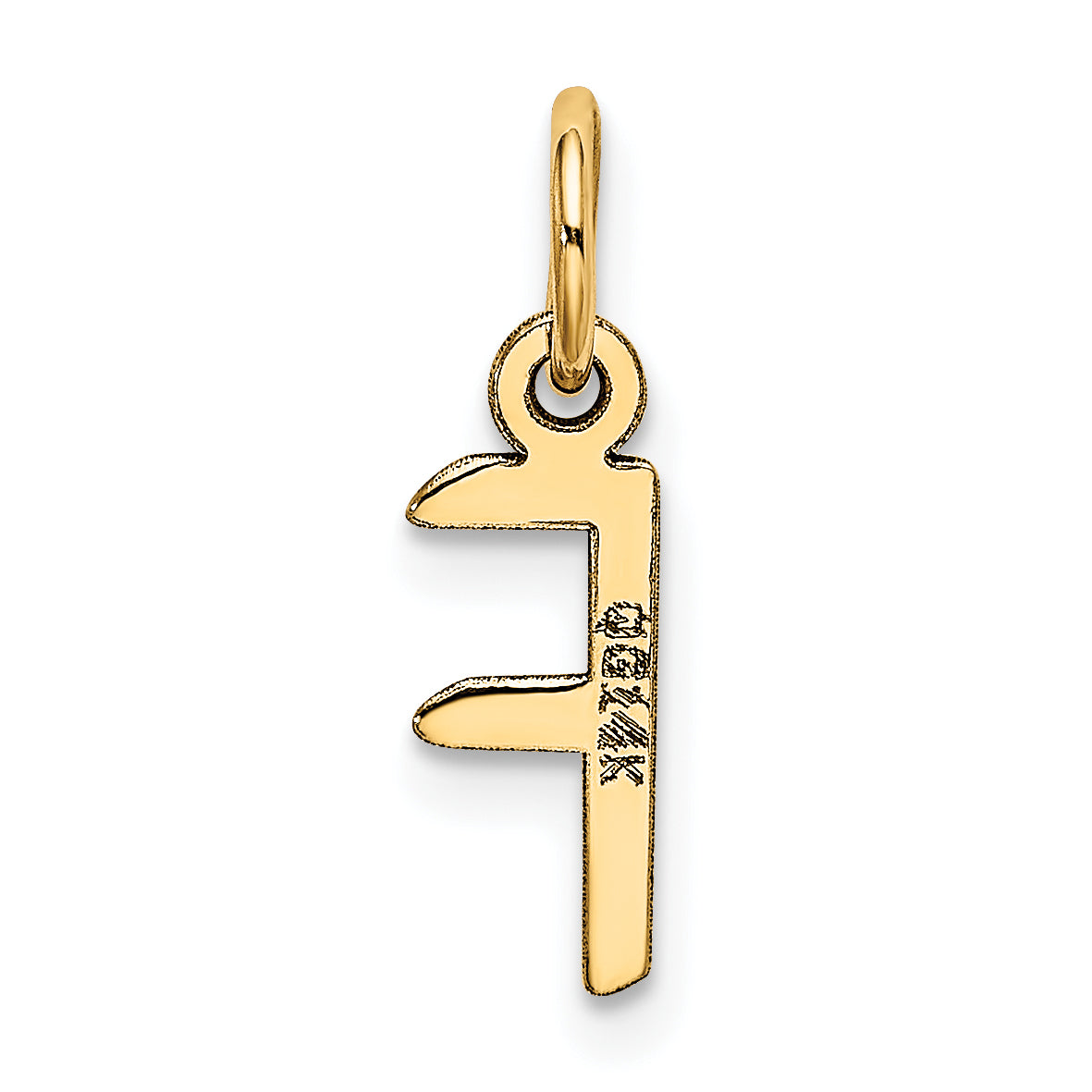 14k Yellow Gold 14k Small Slanted Block Letter F Initial Charm