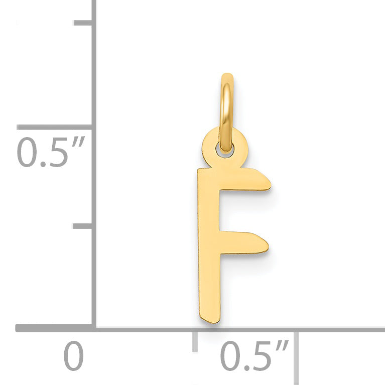 14k Yellow Gold 14k Small Slanted Block Letter F Initial Charm