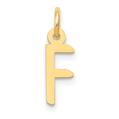 14k Yellow Gold 14k Small Slanted Block Letter F Initial Charm