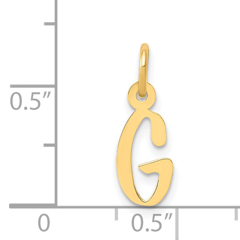 14k Yellow Gold 14k Small Slanted Block Letter G Initial Charm