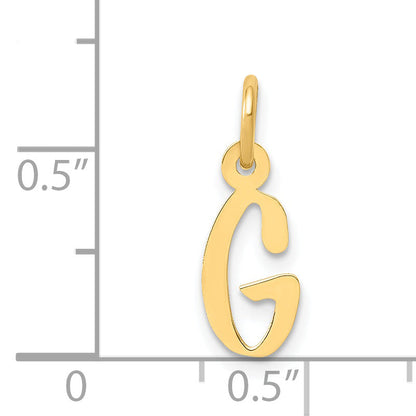 14k Yellow Gold 14k Small Slanted Block Letter G Initial Charm