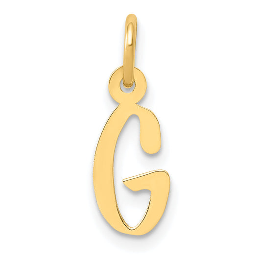 14k Yellow Gold 14k Small Slanted Block Letter G Initial Charm
