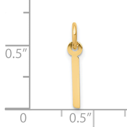 14k Yellow Gold 14k Small Slanted Block Letter I Initial Charm