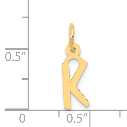 14k Yellow Gold 14k Small Slanted Block Letter K Initial Charm