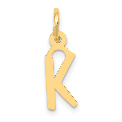 14k Yellow Gold 14k Small Slanted Block Letter K Initial Charm