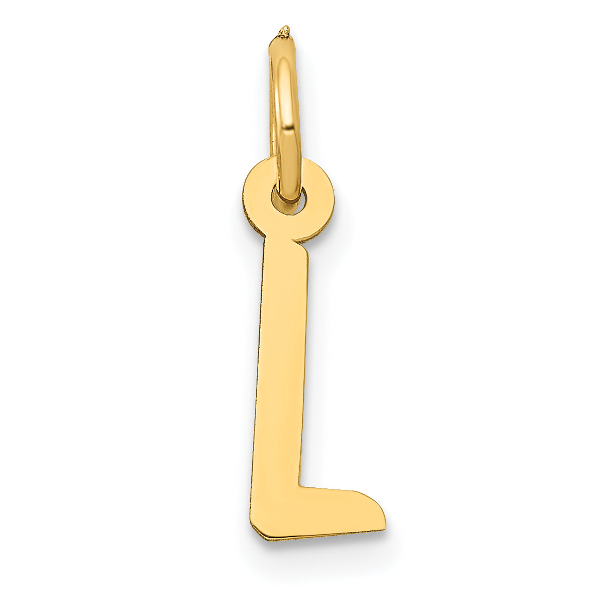 14k Yellow Gold 14k Small Slanted Block Letter L Initial Charm