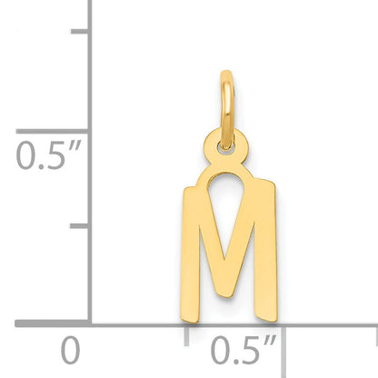 14k Yellow Gold 14k Small Slanted Block Letter M Initial Charm