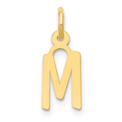 14k Yellow Gold 14k Small Slanted Block Letter M Initial Charm