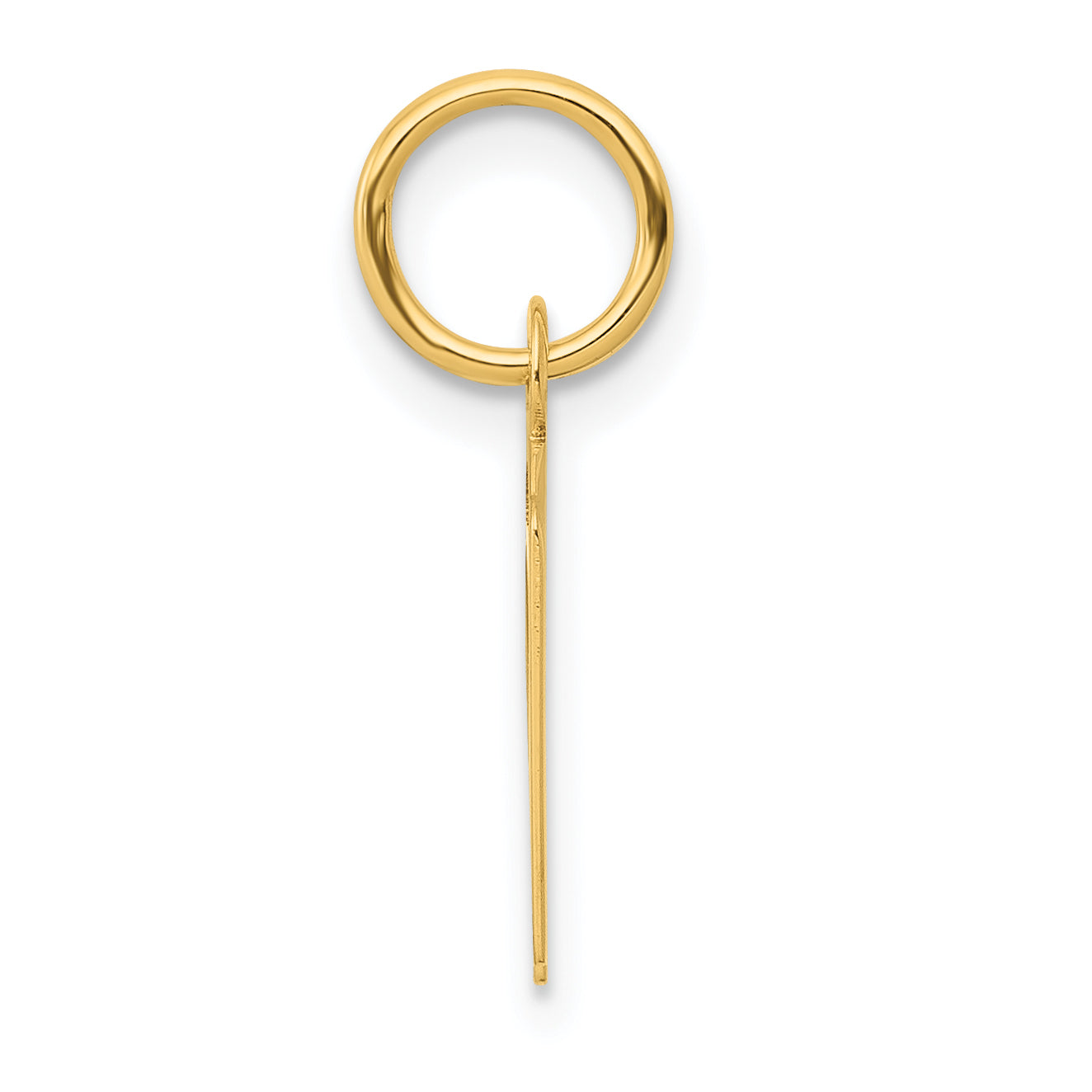 14k Yellow Gold 14k Small Slanted Block Letter N Initial Charm