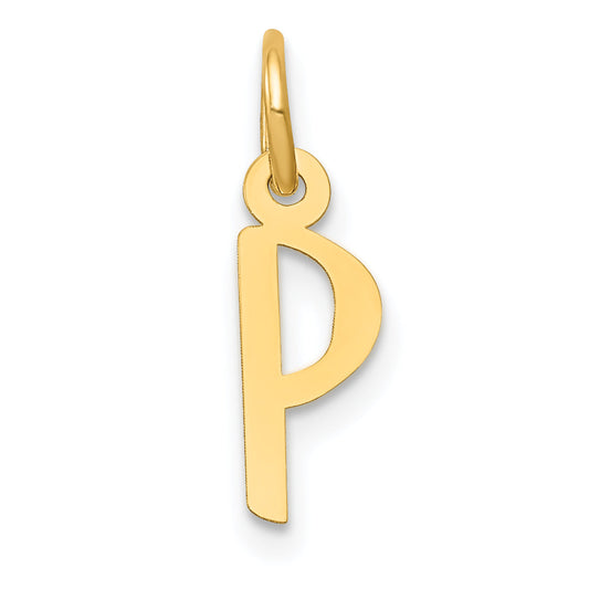 14k Yellow Gold 14k Small Slanted Block Letter P Initial Charm