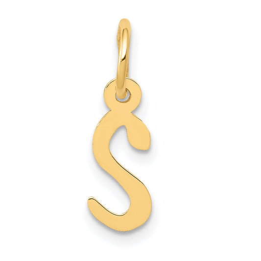 14k Yellow Gold 14k Small Slanted Block Letter S Initial Charm