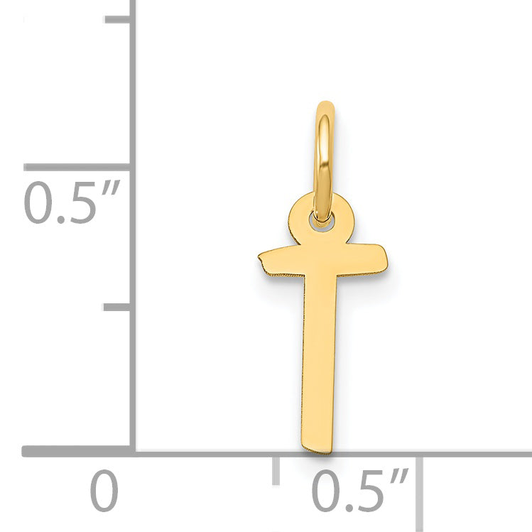 14k Yellow Gold 14k Small Slanted Block Letter T Initial Charm