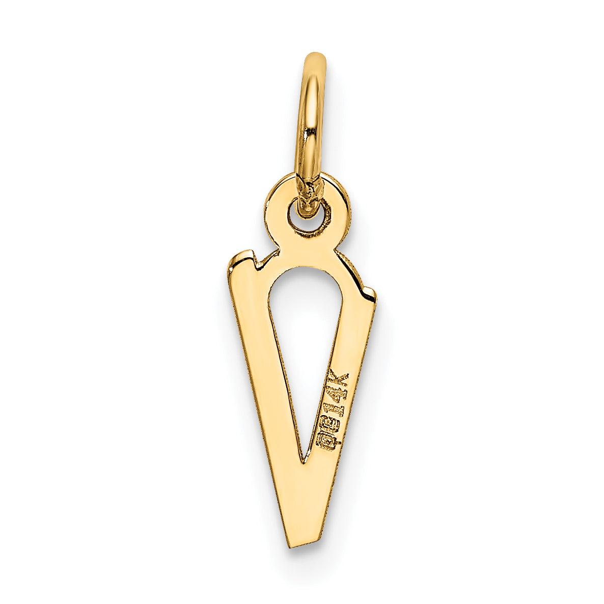 14k Yellow Gold 14k Small Slanted Block Letter V Initial Charm