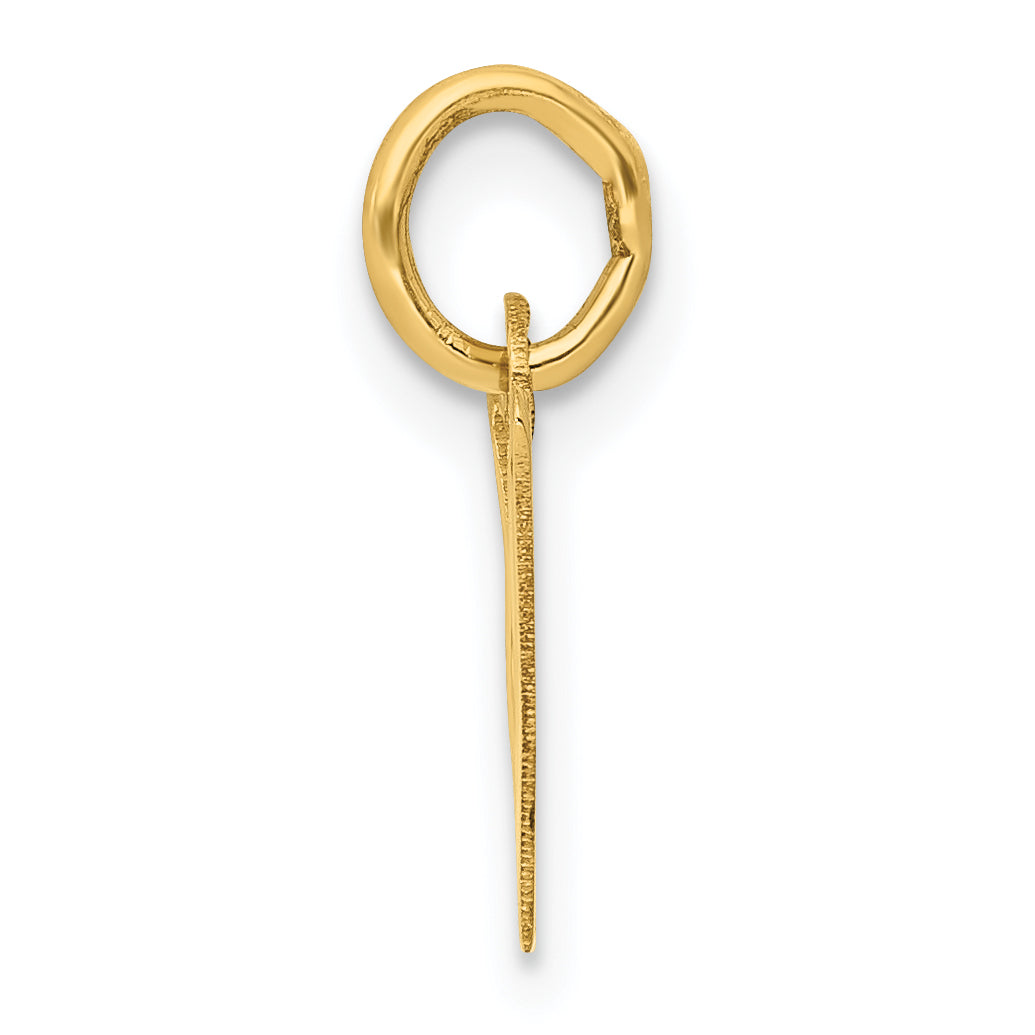 14k Yellow Gold 14k Small Slanted Block Letter W Initial Charm