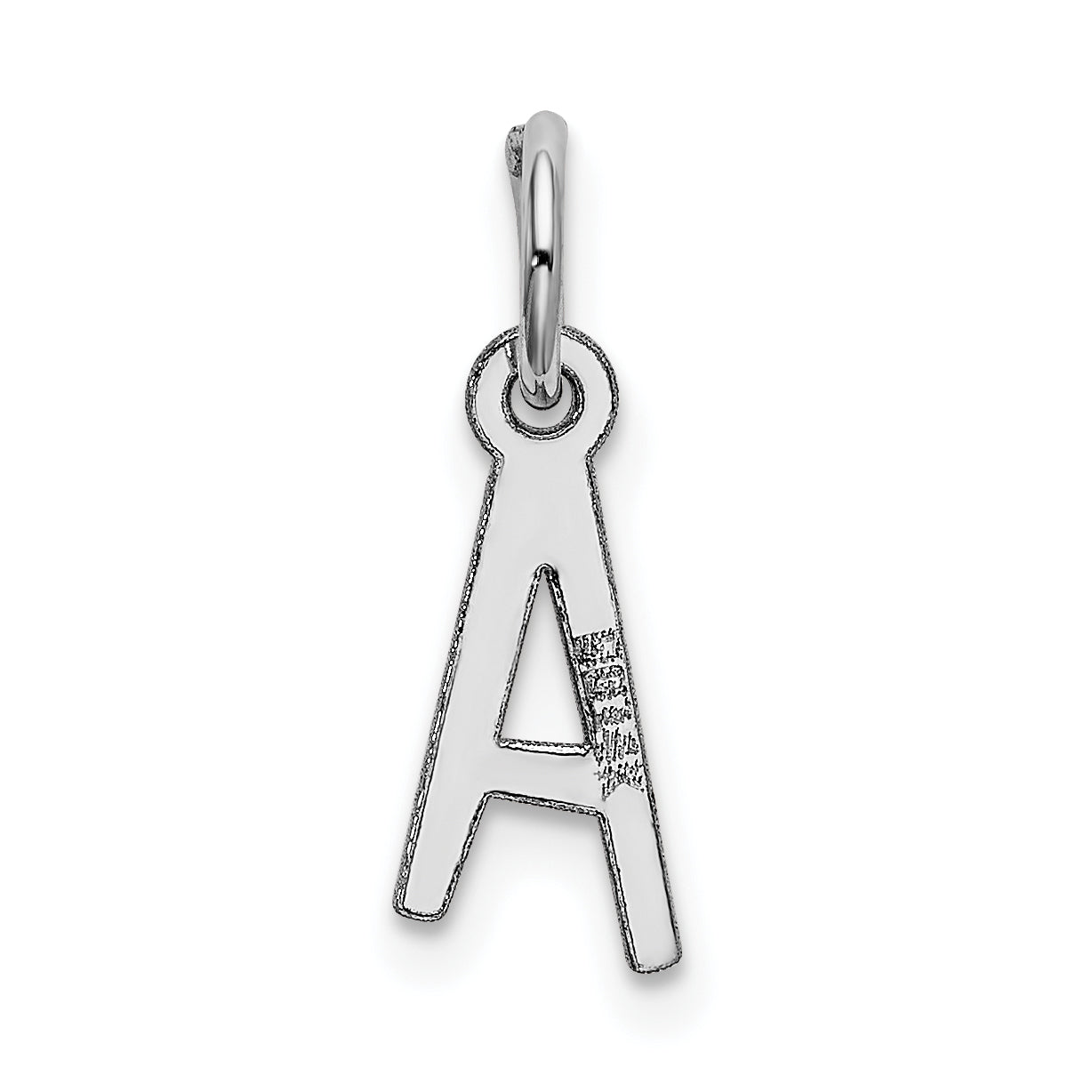 14k White Gold 14k White Gold Small Slanted Block Letter A Initial Charm