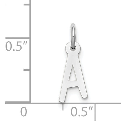 14k White Gold 14k White Gold Small Slanted Block Letter A Initial Charm