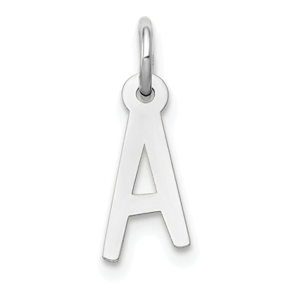 14k White Gold 14k White Gold Small Slanted Block Letter A Initial Charm