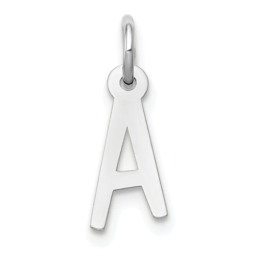 14k White Gold 14k White Gold Small Slanted Block Letter A Initial Charm