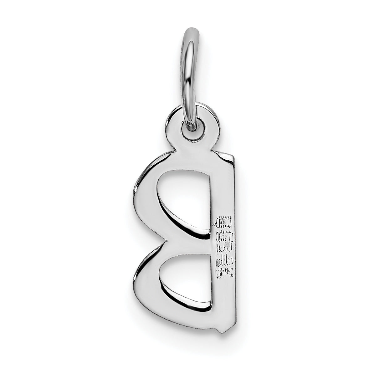 14k White Gold 14k White Gold Small Slanted Block Letter B Initial Charm