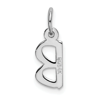 14k White Gold 14k White Gold Small Slanted Block Letter B Initial Charm