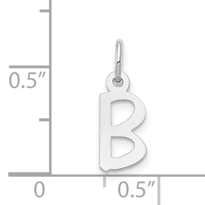 14k White Gold 14k White Gold Small Slanted Block Letter B Initial Charm