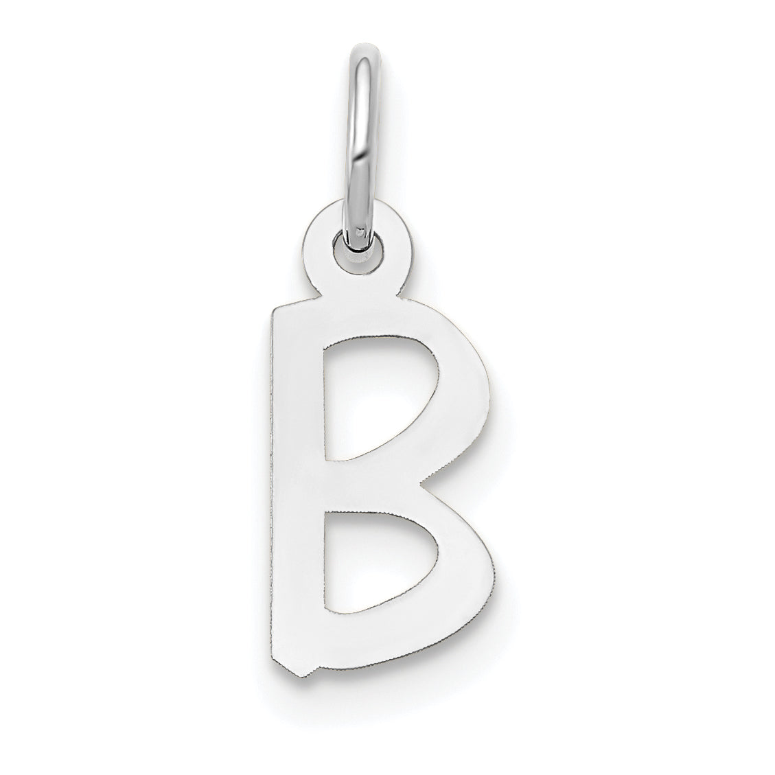 14k White Gold 14k White Gold Small Slanted Block Letter B Initial Charm