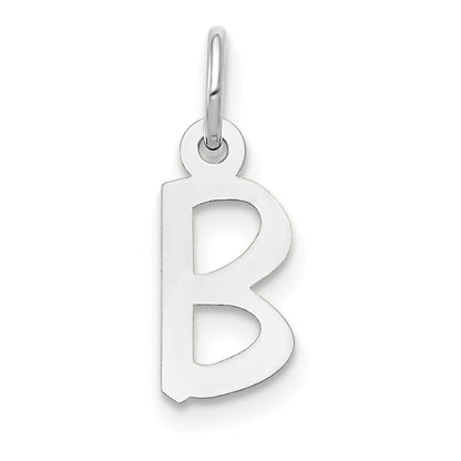 14k White Gold 14k White Gold Small Slanted Block Letter B Initial Charm
