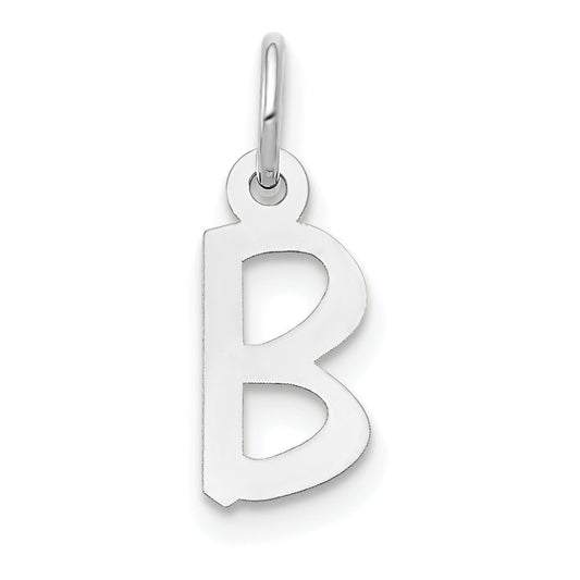 14k White Gold 14k White Gold Small Slanted Block Letter B Initial Charm